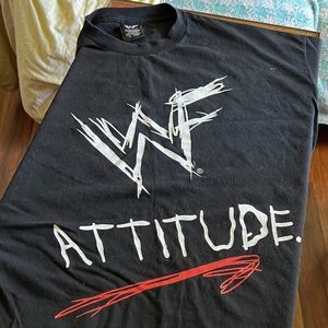 Vintage WWF Attitude tee shirt. Graphics front and back. Xl